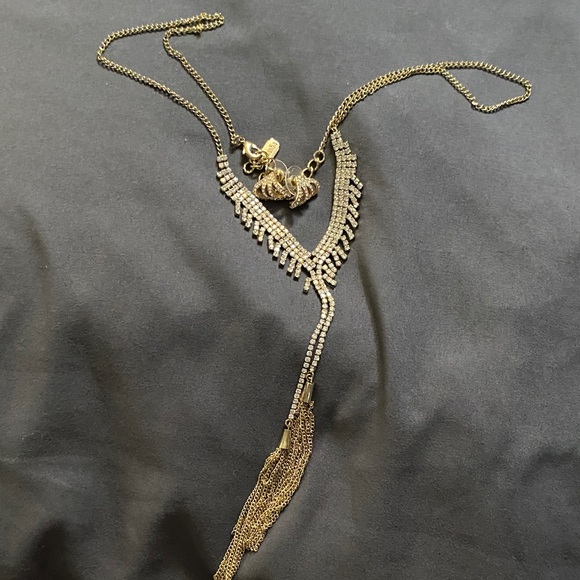 Natasha Couture Jewelry - Natasha Couture Gold Necklace with Black Details